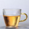 Fábrica por atacado Vidro de alto teor de borosilicato pequena xícara de chá estilo japonês padrão vertical Master cup espessado xícara de chá de vidro resistente ao calor