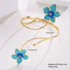 Pulseira de Braço Flor de Gotejamento de Óleo Metálica Cruzada Estilo Coreano Europeu e Americano, Ajustável, Joia Feminina Elegante e Única