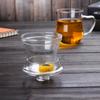 Taza de té de vidrio resistente al calor engrosada con tapa filtro taza para té de burbujas taza para beber transparente con asa taza para té de flores
