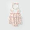 Ropa de Bebé Verano Mono Clase A Mameluco de Tirantes Florales para Recién Nacido Mono Delgado de Manga Corta para Bebés Niñas