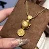 Collar Pixiu de la Suerte Incrustado de Diamantes Mismo que Wei Xue Proceso de Tallado Estéreo con Cincel Cadena para Clavícula Tesorero
