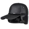 Gorra de béisbol cálida de PU para invierno para papá de mediana edad y anciano, para hombre, abuelo anciano, para ciclismo, caminar, protección para las orejas, sombrero de algodón