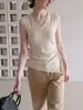 Diseño único, camiseta de punto irregular de manga corta para mujer, nuevo top de verano ajustado
