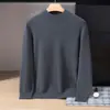 Suéter de cachemira estilo bebé para hombre, cuello alto medio, color liso, tejido grueso, casual y apto para negocios, capa base suave y cómoda