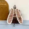 Mochila de cuadros retro de estrella de dibujos animados coreana y japonesa, mochila escolar estilo universitario linda para niña, mochila pequeña para salidas y viajes para mujeres