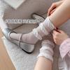 Calcetines de Media Caña para Mujer, Calcetines Finos de Tres Capas con Puño de Burbujas Estilo Pastel, Calcetines Holgados para Mujer Estilo Ballet Miu Celebridad de Internet Venta al por Mayor