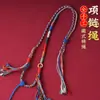 Colar de Corda de Algodão Trançada Feito à Mão Tibetano Corda Trançada de Oito Fios Corda de Pingente Estilo Deus da Riqueza de Cinco Vias Pingente de Buda Thangka Corda para Pendurar