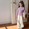 Suéter Gola Alta Infantil Aimo Beibei 2024 Inverno Menina Alta Elasticidade Meia-Gola Alta Tricô Camada Base