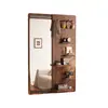 Espejo para vestidor de tablero perforado, espejo deslizante invisible, adecuado para apartamentos pequeños, dormitorios y recibidores; espejo de cuerpo entero de pared