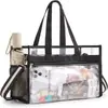 Bolsa Transparente de Venda Quente Transfronteiriça 12x6x12 Padrão para Eventos em Estádios Impermeável com Alça de Ombro e Transversal Feminina