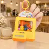 Llavero Divertido de Máquina de Garra con Luz de Dibujos Animados, Máquina de Captura de Bolas, Máquina de Bolas para Aliviar el Estrés, Regalo Colgante para Bolsa de Niños