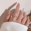Exquisito Sentido del Diseño Anillo Ajustable de Apertura con Nudo de Doble Capa Anillo de Alto Sentido Versátil Temperamento Sencillo Primera Joyería