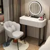 Tocador Apartamento Pequeño Madera Maciza Dormitorio Moderno Simple Lujo Ligero Estilo Crema Tocador de Pizarra de Gama Alta Gabinete Mesa