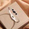 Moda Transfronteriza Pulsera de Acero de Titanio Caliente Femenina No Descolorante Elegante Versátil Personalidad Completa de Diamante Pulsera de Lujo Ligero Red Social Venta al por Mayor