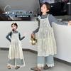 Conjunto para Niñas 2025 Nuevo Vestido Infantil Jeans Top Tres Piezas Versátil Estilo Coreano Ropa Infantil Casual Versátil