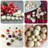 Contas de Madeira Cor Natural, Contas Soltas de Madeira em Estoque, Acessórios DIY para Contas de Buda, Contas Redondas para Almofada de Assento de Carro, Contas com Furo Reto