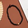 Pulsera doble círculo de ébano ébano de 8 mm con cuentas redondas de ciprés sándalo dorado pulsera multireloj de ébano pulsera DIY al por mayor