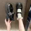 Sapatos de Couro com Bico Redondo, Laço e Solado Grosso para Mulheres, Novidade Primavera 2026 Estilo JK Japonês Retrô Britânico Mary Jane