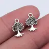 13x 8mm 0.4g plata antigua DIY accesorios para collar pulsera flores árboles colgante de árbol