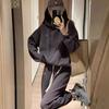 949 # Traje Nuevo de Estilo Coreano para Primavera y Otoño Moda Femenina Sudadera con Capucha de Bordado de Letras Casual Leggings Conjunto de Dos Piezas
