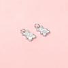 Colgante de Oso de Dibujos Animados Lindo Sólido de Plata Esterlina S925 de Doble Cara DIY Colgante de Cristal para Pulsera Collar Accesorios de Plata