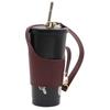 Capa de couro PU portátil para copos, copo de café isolado, embalagem externa para copos, capa ajustável para copos, universal