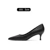 Zapatos de Trabajo para Mujer, Planos Profesionales Ol, Tacones de Aguja, Tacones Medios, Tacones Altos, Nuevo Estilo Otoño 2025, Tacones de Aguja, Zapatos de Etiqueta de Gamuza Negra