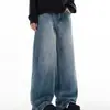 Populares jeans nuevos para hombre, pantalones anchos sueltos de color azul retro, modernos y elegantes, sin marca, estilo casual de Instagram