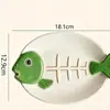 Prato Criativo em Formato de Peixe para Sashimi de Salmão, Prato de Cerâmica para Culinária Japonesa, Prato de Apresentação para Frutos do Mar, Prato de Jantar de Cerâmica Comercial