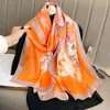 Bufanda de Seda Nueva de Verano con Protección Solar Estilo Coreano de Moda Nueva Sección de Seda Bufanda Larga de Primavera y Otoño Chal de Gran Tamaño con Aire Acondicionado Doble Propósito