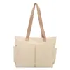 Bolsa de Lona con Diseño Estilo Japonés, Simple y Artística, Adecuada para Estudiantes y Viajes Diarios, Bolsa Tote de Lona, Bolso Casual de Hombro y de Mano con Cremallera para Mujer