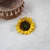 Flor artificial girasol cabeza de flor arreglo floral con flor de seda comercio exterior al por mayor Girasol decoración regalo boda flor suave