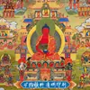 Pintura de Parede Thangka "Eyrium" Pintura com Pigmento Mineral Coração Xizang Montado "Buda Amitabha" Mural de Sala de Estar