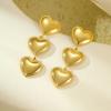 Pendientes de borlas de amor de tres capas de acero inoxidable chapado en oro de 18 quilates con estilo Amazon Explosions. Elegantes pendientes que combinan con todo.