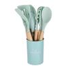 Spot Juego de Utensilios de Cocina de Silicona 750g Juego de 12 Piezas Utensilios de Cocina con Mango de Madera Espátula Antiadherente Herramientas de Cocina Juego de Cocina