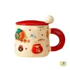 Copo de Água de Cerâmica com Design de Coração Delicado, Alto Valor Estético, Presente para Estudantes, Uso Doméstico, Caneca Prática com Tampa