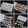 Papoula DIY Resina de Cristal Espelho Letras Inglesas Maiúsculas e Minúsculas Pingente de Brinco Pingente de Número Molde de Silicone