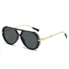 Moda de Alta Gama Retro Nueva Transfronteriza Gafas de Sol para Adelgazar Rostro Redondo Montura con Estampado de Leopardo Diseño de Doble Puente Espejo Plano