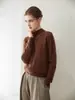 Nuevo Estilo Jersey Liso 100% Cachemira Grueso Otoño e Invierno Tejido Capa Base Pura Primera Línea Cuello Medio Alto Ropa Interior para Mujer