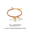 Pulsera trenzada de hilo rojo de doble capa, chapada en oro, de alta calidad y que conserva el color, con el carácter "Fu" y circonita, adecuada para el año zodiacal, una sofisticada pulsera de capas concéntricas para mujer como regalo