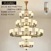Novo lustre grande estilo chinês para vilas duplex, iluminação minimalista moderna para sala de jantar, sala de estar e mezanino em casas de construção própria