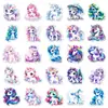 50 Papel Holográfico Láser Unicornio Arcoíris Caballo Punto Brillante Dibujos Animados Coloridos Versión Q Lindo Decorativo Vaso de Agua Pegatinas Guka
