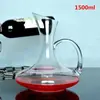 Directo de fábrica exquisito cristal cristal hogar separador de vino personalidad vino olla boca inclinada con asa decantador