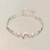 Pulseira Laço Flor de Cerejeira Zircônia Rosa Feminina Ins Nicho Luxo Leve Elegante Alta Qualidade Pulseira Cool Girl para Mulheres