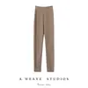 Leggings 100% cachemira pura para mujer, pantalones de felpa adelgazantes de cintura alta, nuevos pantalones moldeadores de color liso versátiles para otoño e invierno
