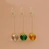 Colgante de Bola Transparente Nicho Pendientes Elegantes de Alta Gama Pendientes de Cristal de Color para Mujer Pendientes Largos Pendientes Nuevos