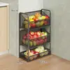 Prateleira de Armazenamento de Cozinha Multicamadas de Chão para Frutas e Legumes Carrinho Móvel Doméstico Prateleira de Armazenamento de Brinquedos para Banheiro Sala de Estar