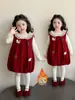Vestidos de Niña Otoño Invierno 2026 Nuevos Elegantes Vestidos de Princesa Forrados de Polar para Niños Vestido para el Primer Cumpleaños de Bebé Atuendo de Año Nuevo