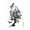 Pegatina de Tatuaje Temporal Impermeable Transfronteriza Cabeza de Lobo Agresiva Flor Brazo Hombres Estudio Fotográfico Foto Brazo Personalizado Animal Pegatina de Tatuaje