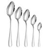 Cuchara de Acero Inoxidable 1010 para el Hogar, Cuchara Redonda Gruesa para Comedor, Cuchara para Postre, Acabado Espejo, Vajilla de Acero Inoxidable 304